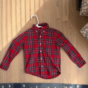 Janie and Jack Red and Green Plaid Button Down Shirt